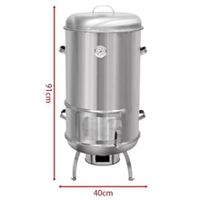Smokers Barrel Bbq Grill Charcoal Stainless Steel Material Large Capacity 360° Circumferential Hanging Oven with Thermometer and Middle Door Outdoor Barbecue Grill
