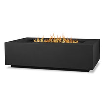 Real Flame Aegean 50in Rectangle Propane or Natural Gas Fire Pit Table, 50,000 BTU, Powder-Coated Steel, Push-Button Ignition, Lava Rock, Storage Cover, Stainless Steel Burner with Lid - Black