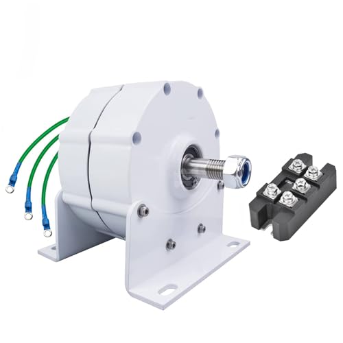 AISINILALAO 48V,Low Speed 2000W 24V 48V Gearless Permanent Magnet Generator,110V/220V Low Speed AC Alternator Generators with Base Use for Wind Turbine