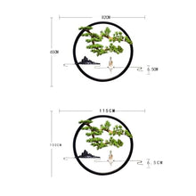 YXIANG56Q Fake Plants Chinese-Style Simulated Welcoming Pine Mural Decoration for Living Room Walls and Home Furnishings Bonsai Tree(Large)