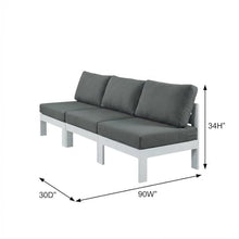 Outdoor Escape Gray Fabric Outdoor Patio Modular Sofa with Contemporary Style, All-Weather Upholstery, Seat Width 86.25 Inches, 1-Piece Set