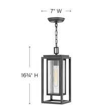 Hinkley Republic Medium Hanging Outdoor Lantern, Low Voltage, LED Included, Composite, Clear Seedy Glass Panes, Anti-Fading Finish, Oil Rubbed Bronze Finish