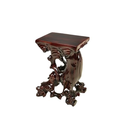 QUANGJN Pcs Plants Saucers Wood Carving Rectangular Base Hollow Solid Wood Base Ornaments Flower Pot Base Bracket Plant Pot Saucers,