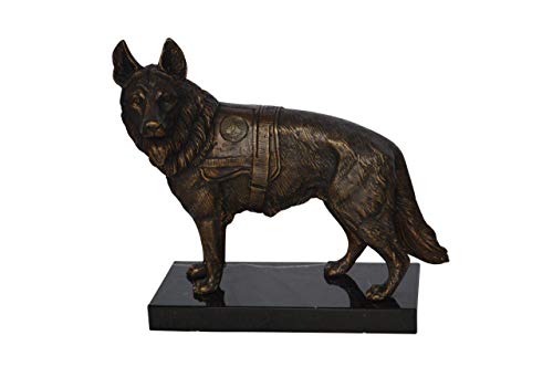Nifao German Shepherd, Service Dog Small Bronze Statue, 12"L x 5"W x 12"H
