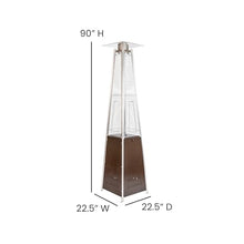 Flash Furniture Outdoor Patio Heater with Wheels - Bronze - 42,000 BTU - 7.5 Feet Tall - Stainless Steel - For Residential and Commercial Use, 90" High, Bronze
