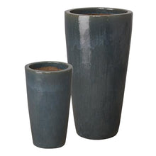 Emissary Gray Stoneware Round Planters Set of 2 18.5in L x 36in H