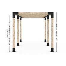 TOJAGRID Double Pergola Kit for 6x6 Wood Posts with KNECT 2x6 Top Rafter Brackets Black