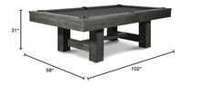 Empire USA Dakota Slate Pool Table 8FT Charcoal