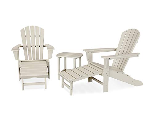 POLYWOOD Palm Coast Ultimate Adirondack Chair 3-Piece Set with Hideaway Ottoman