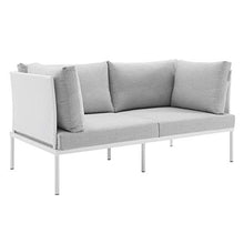 Modway Harmony Outdoor Patio Aluminum Loveseat White Gray