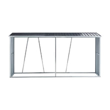 Garden Sheds Firewood Rack, Holder with Roof, Storage, Firewood Stand for Outdoor Backyard Garden Patio Porch, Grey Galvanized Steel Outdoor Storage Sheds