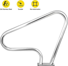 Pool Handrail Handle Grab Rails Swimming Stainless Steel Pool Railing, 39"x31.9" Humanized Swimming Pool Handrail with Complete Mounting Accessories