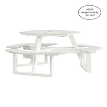 Bahia Verde Shoreline Made in USA Hexagon Picnic Table, Seating for 6, Coconut White