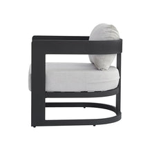 Christopher Knight Home Elvis Outdoor Club Chair with Cushions, Aluminium Lounge Chair with Ergonomic Back and Plush Seat, Side Chair for Garden, Balcony, or Poolside, Dark Grey + Light Grey