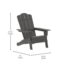 Flash Furniture Newport Adirondack Chairs with Cup Holders, Weather Resistant Poly Resin Adirondack Chairs, Set of 4, Gray