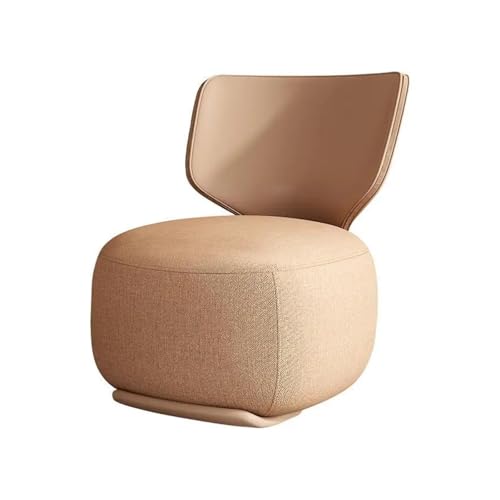 OUTIFUOSSR Wooden Light Luxury Lounge Sofa Chairs, Nordic Living Room Fabric Low Stools, Balcony Leisure Armchairs(Brown Hemp)