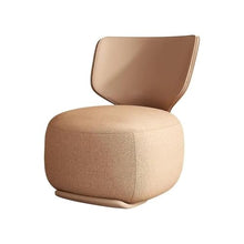 OUTIFUOSSR Wooden Light Luxury Lounge Sofa Chairs, Nordic Living Room Fabric Low Stools, Balcony Leisure Armchairs(Brown Hemp)