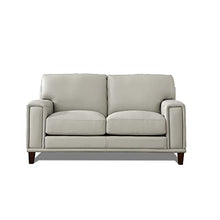 Hydeline Hayward Top Grain Leather Loveseat, 64.5", Ice