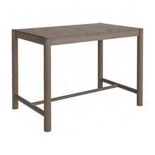 Outdoor Escape Teak Wood Outdoor Bar Table, Rectangular Bar Height Pub Table for Patio Deck Garden Teak Outdoor Furniture High Top, Weathered Gray Teak
