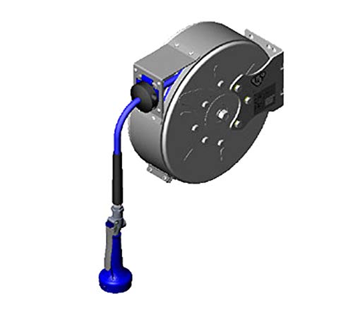T&S Brass B-7122-C08H Hose Reel, 30', Closed, Stainless Steel, Hi-Flow Spray Valve