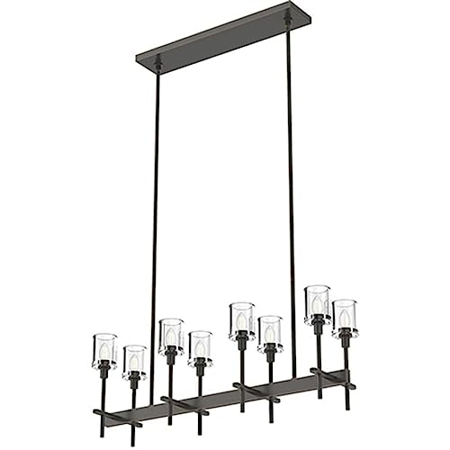 Kuzco Lighting Salita 8 Light Linear Pendant Urban Bronze Clear Glass Silver