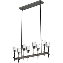 Kuzco Lighting Salita 8 Light Linear Pendant Urban Bronze Clear Glass Silver