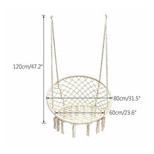 Swing Round Hammock Chair, Swing Chair for Adults, 260 lbs, Single Safety Chair Hammock for Outdoor Indoor Dorm Bedroom Yard Swing seat (Color : 02) (1)