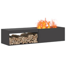 Outdoor Fire Pit Rectangular Steel Fireplace for Patio Backyard Camping Wood Burning Hearth 63 x 18 x 14 Inch