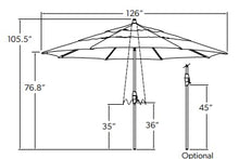Treasure Garden 11-Ft Octagon Auto-Tilt Market Umbrella Replacement Frame (Bronze Finish)