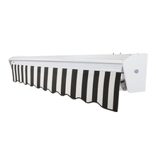 Awntech 8' Destin Left Motor (8' x 6.5') Retractable Patio Awning, Black/White Stripe