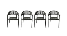 HomeRoots Set of Four 22" Gray Aluminum Outdoor Arm Chair