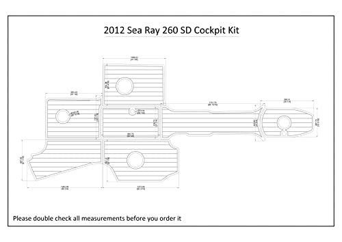 Generic Boat EVA Faux Teak Decking Floor Kit for 2012 Sea Ray 260 SD Cockpit