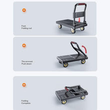 Platform Truck Folding Trolley Lightweight Trolley Flatbed Trolley Household Transport Trolley Trailer Express Trolley Heavy Duty Trolley(Medium)