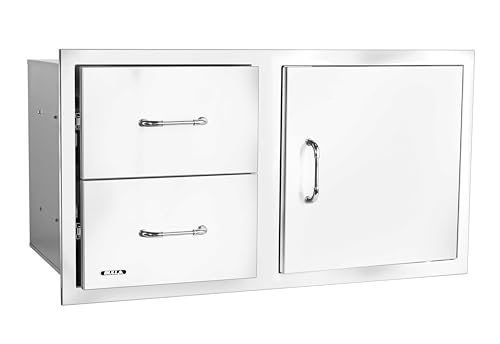 Bull Outdoor Products Premium Components for Outdoor Kitchen BBQ Island 38" Door/Drawer Combo with Reveal