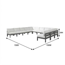Outdoor Escape White Fabric Outdoor Patio Modular Sectional, Contemporary Style, Weather-Resistant Fabric, Durable Frame, Comfortableback Height