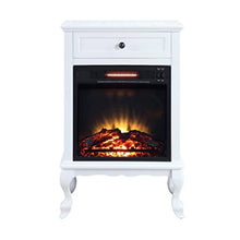 Furniture Fireplace in White Finish