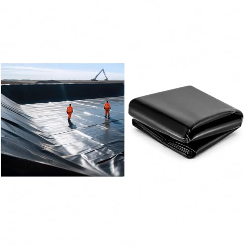 YILUFAYKP Black Pond Liner 5 mil PE Waterproof Membrane, Flexible Geomembrane for Fish Ponds, Koi Ponds and Water Gardens