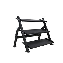 TKO 3-Tier Dumbbell & Kettlebell Rack | Home Gym Organizer | Black Stand