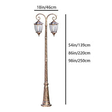 iumLeap 98In 250Cm Garden Lamp Post Light Pillar Post Light Outdoor Pillar Lamp 2-Head Bollard Path Lamp Waterproof Ip65 Street Light Glass Lantern Mains Powered Pillar High (86in/220cm)