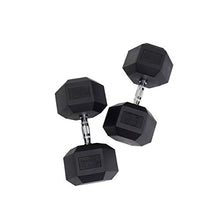 Body-Solid Rubber Coated Hexagon Dumbbells Black