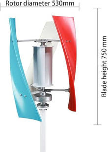 Wind Turbine Generator Kit, 8000W 12V 24V 3 Blade Portable Vertical Helix Wind Power Turbine Generator Kit with Charge Controller,12v