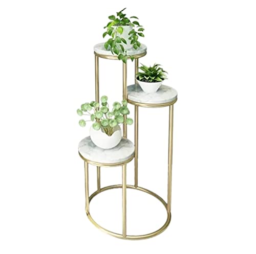 ZOCWJK Plant standIndoor Flower Rack Matal Indoor Flower Stand Multilayer Flower Pot Rack Living Room Balcony Easy Landing Flower Shelf Display Stand,Gold-40 * 40 * 80cm