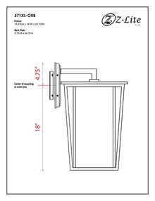 Z-Lite 571XL-BK 3 Light Outdoor Wall Sconce Black