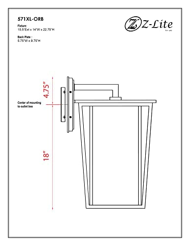Z-Lite 571XL-BK 3 Light Outdoor Wall Sconce Black