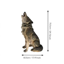 SRECELL 29.7" Howling Wolf Garden Statue, Large Resin Outdoor Wolf Sculpture for Yard Lawn Patio, Realistic Animal Statue for Garden Landscape, Entrance Decor & Wildlife Display