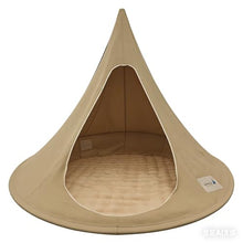 Double Birnest Hanging Chair – Cozy Indoor/Outdoor Hammock with Olefin Canvas, 660 lb Capacity, Includes Two Circle Aluminum Pole & Carabiner. Swing Sofa. (Brown)