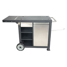 Razor Portable Tabletop Gas Grill Griddle with Rolling Prep Cart, Black