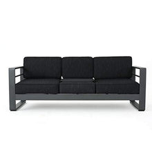 Unknown1 Coral Outdoor Aluminum 3-Piece Sofa Set with Cushions Grey Modern Contemporary Fabric Cushion Included Water Resistant