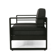 roomfitters Modern Outdoor Loveseat for 2 with Aluminium Frame, Comfortable Cushions and Durable Frame for Patio and Garden Seating, Dark Grey