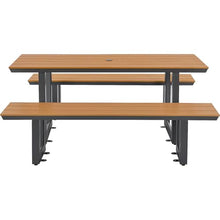 Global Industrial Urban 6' Plastic Rectangular Picnic Table & Bench Set, Tan
